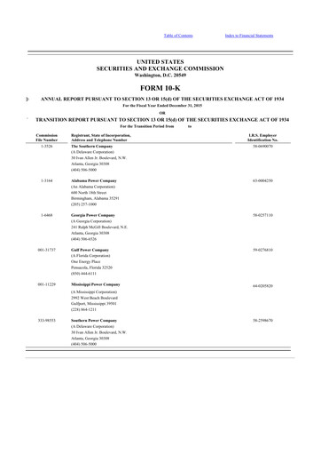 Vorschaubild Southern Company 10-K Jahresbericht 2015