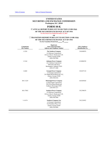 Vorschaubild Southern Company 10-K Jahresbericht 2019