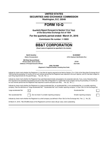 Vorschaubild Truist Financial Corporation 10-Q Quartalsbericht 2016 