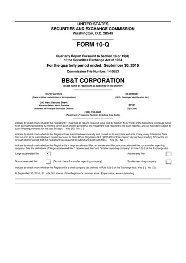 Vorschaubild Truist Financial Corporation 10-Q Quartalsbericht 2016 
