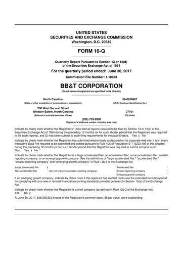 Vorschaubild Truist Financial Corporation 10-Q Quartalsbericht 2017 