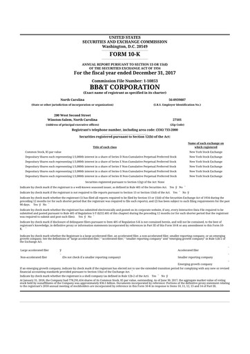 Miniature Truist Financial Corporation 10-K Rapport annuel 2017