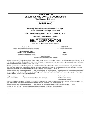 Vorschaubild Truist Financial Corporation 10-Q Quartalsbericht 2018 