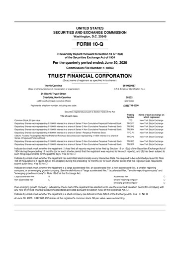 Vorschaubild Truist Financial Corporation 10-Q Quartalsbericht 2020 