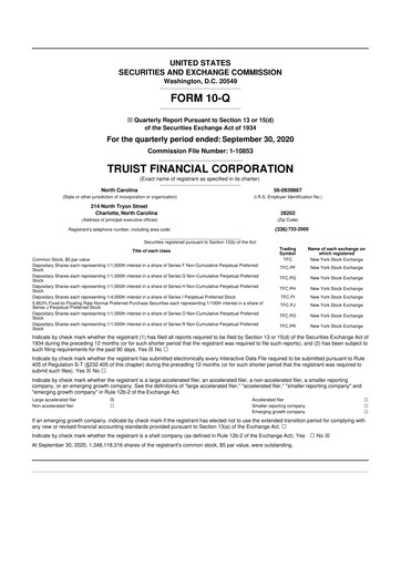 Vorschaubild Truist Financial Corporation 10-Q Quartalsbericht 2020 