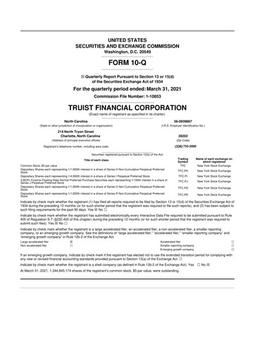 Vorschaubild Truist Financial Corporation 10-Q Quartalsbericht 2021 