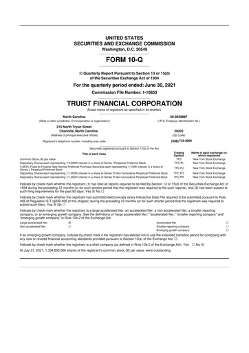 Vorschaubild Truist Financial Corporation 10-Q Quartalsbericht 2021 