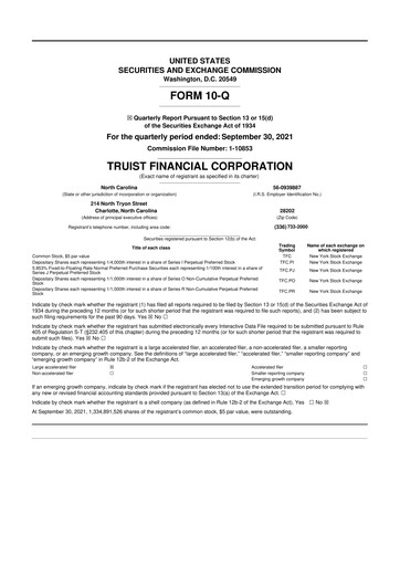 Vorschaubild Truist Financial Corporation 10-Q Quartalsbericht 2021 