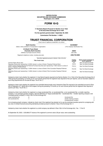 Vorschaubild Truist Financial Corporation 10-Q Quartalsbericht 2023 