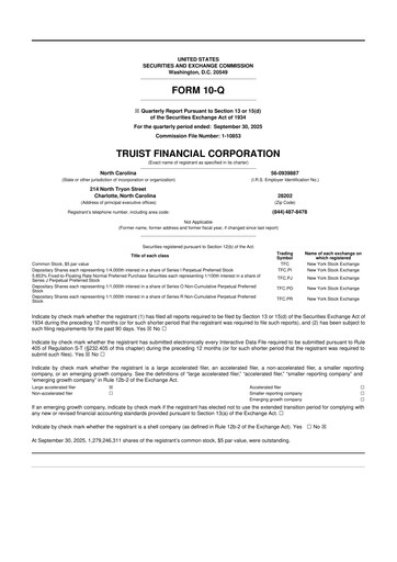 Vorschaubild Truist Financial Corporation 10-Q Quartalsbericht 2025 