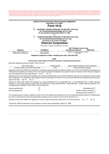 Thumbnail Chevron 10-Q Quarterly Report FY2022 