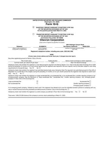 Thumbnail Chevron 10-Q Quarterly Report FY2023 