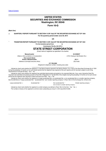 Thumbnail State Street Corporation
 10-Q Quarterly Report FY2014 