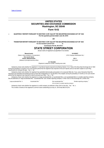 Thumbnail State Street Corporation
 10-Q Quarterly Report FY2016 