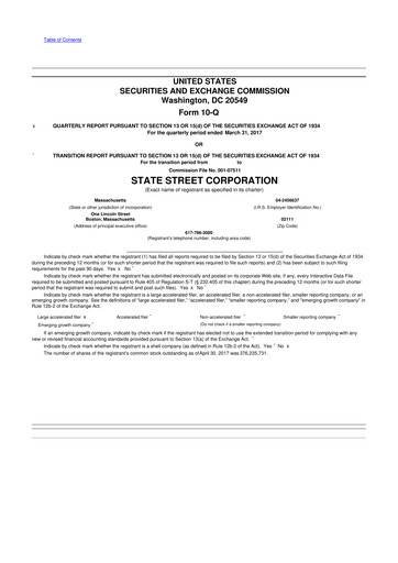 Thumbnail State Street Corporation
 10-Q Quarterly Report FY2017 