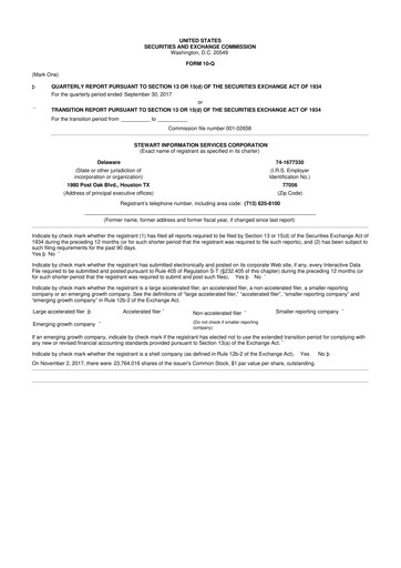 Thumbnail Stewart Information Services 10-Q Quarterly Report FY2017 