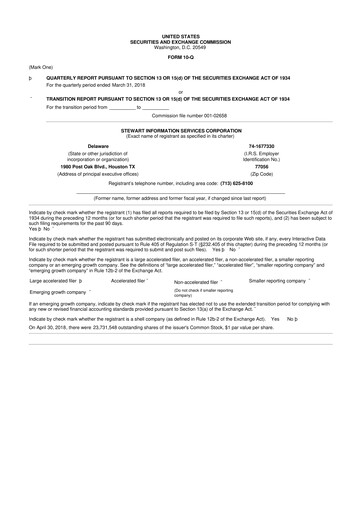 Thumbnail Stewart Information Services 10-Q Quarterly Report FY2018 