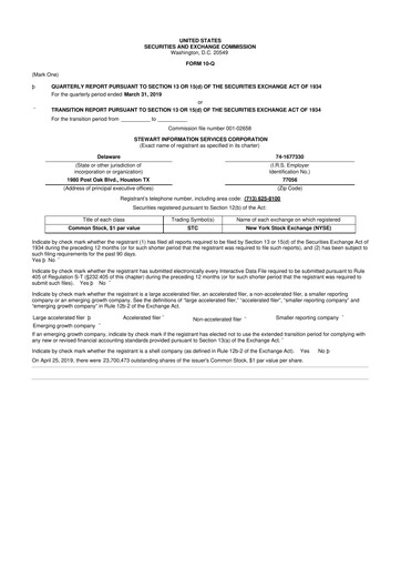 Thumbnail Stewart Information Services 10-Q Quarterly Report FY2019 