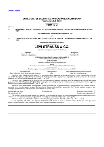 Thumbnail Levi Strauss & Co. 10-Q Quarterly Report FY2023 
