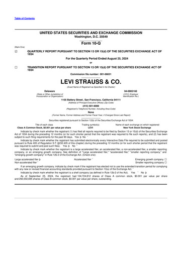 Thumbnail Levi Strauss & Co. 10-Q Quarterly Report FY2024 