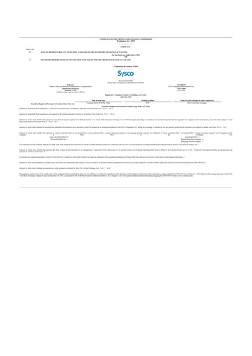 Thumbnail Sysco 10-K Annual Report 2023