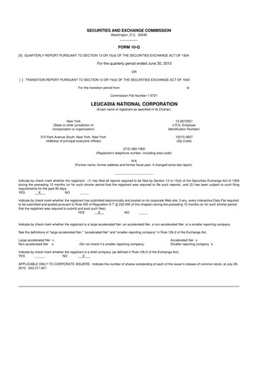 Miniature Jefferies Financial Group
 10-Q Rapport trimestriel 2010 