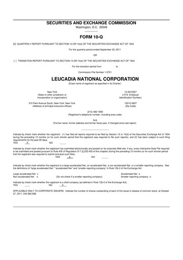 Miniature Jefferies Financial Group
 10-Q Rapport trimestriel 2011 