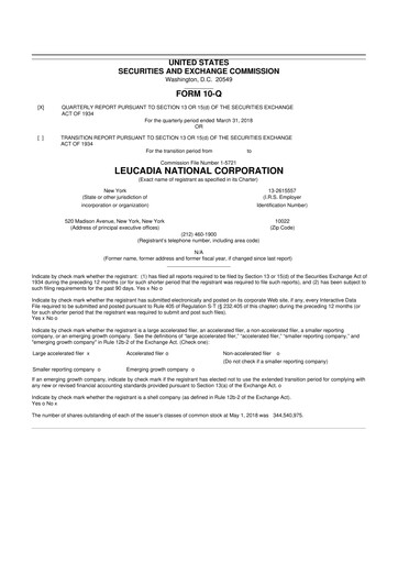 Miniature Jefferies Financial Group
 10-Q Rapport trimestriel 2018 