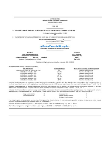 Thumbnail Jefferies Financial Group
 10-Q Quarterly Report FY2026 