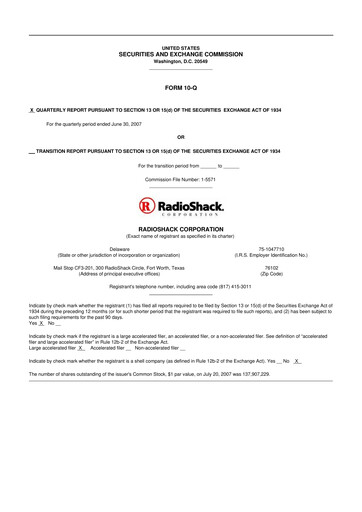 Thumbnail RadioShack 10-Q Quarterly Report FY 