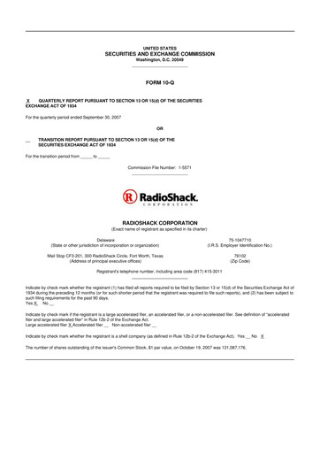 Thumbnail RadioShack 10-Q Quarterly Report FY 