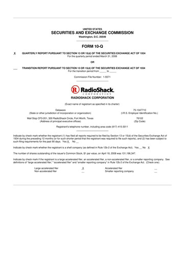 Thumbnail RadioShack 10-Q Quarterly Report FY 