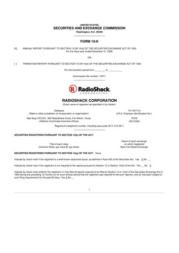 Thumbnail RadioShack 10-K Annual Report 
