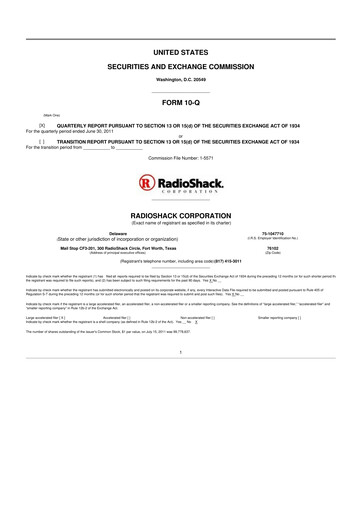 Thumbnail RadioShack 10-Q Quarterly Report FY 