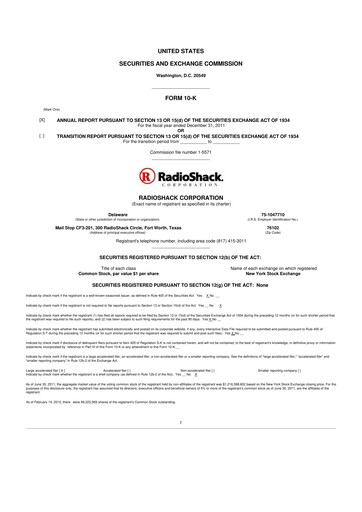 Thumbnail RadioShack 10-K Annual Report 