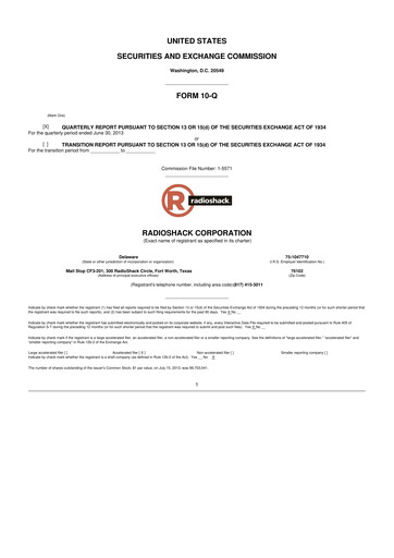 Thumbnail RadioShack 10-Q Quarterly Report FY 