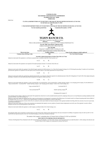 Thumbnail Tejon Ranch
 10-K Annual Report 2024