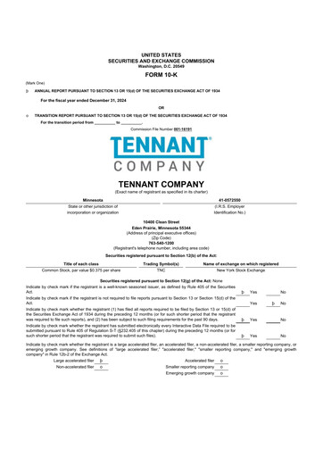 Thumbnail Tennant Company
 10-K Annual Report 2024
