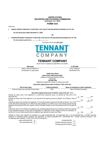 Thumbnail Tennant Company
 10-K Annual Report 2025