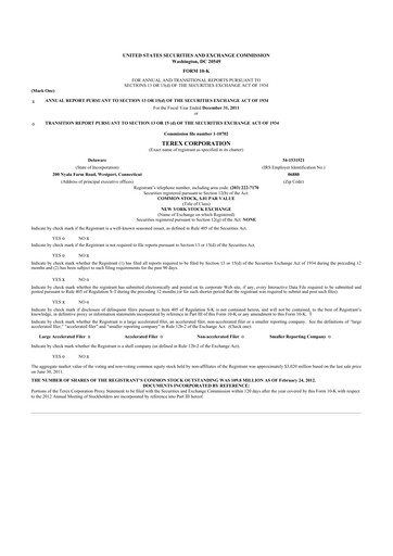 Thumbnail Terex
 10-K Annual Report 2011