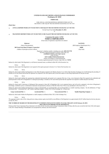 Thumbnail Terex
 10-K Annual Report 2013