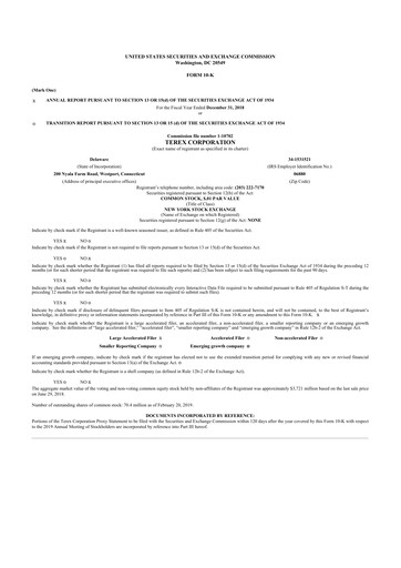 Thumbnail Terex
 10-K Annual Report 2018