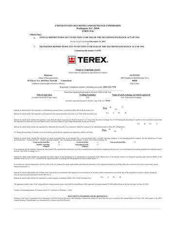 Thumbnail Terex
 10-K Annual Report 2022