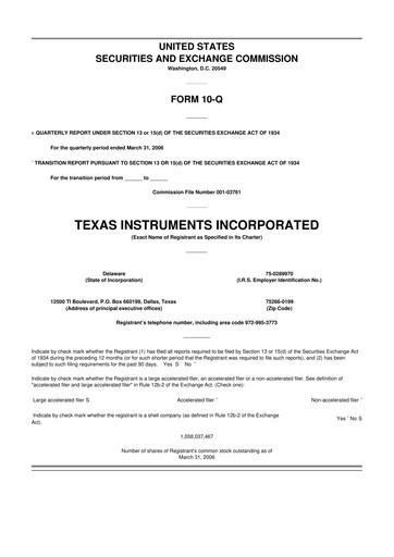 Vorschaubild Texas Instruments 10-Q Quartalsbericht  