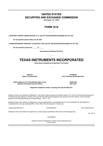 Vorschaubild Texas Instruments 10-Q Quartalsbericht  