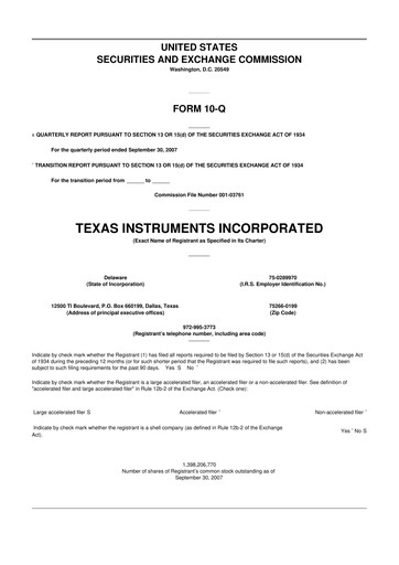 Vorschaubild Texas Instruments 10-Q Quartalsbericht  