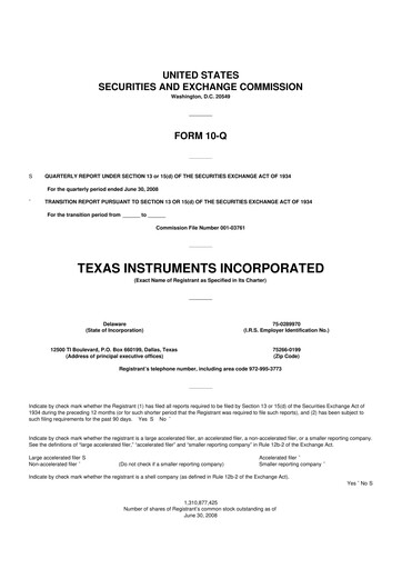 Vorschaubild Texas Instruments 10-Q Quartalsbericht  