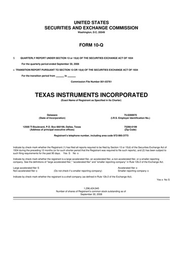 Vorschaubild Texas Instruments 10-Q Quartalsbericht  