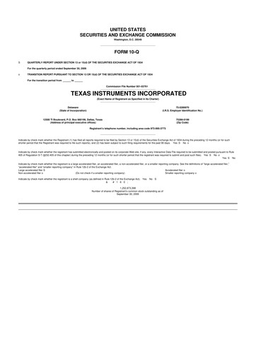 Vorschaubild Texas Instruments 10-Q Quartalsbericht  