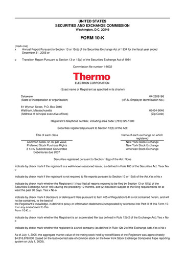 Thumbnail Thermo Fisher Scientific 10-K Annual Report 